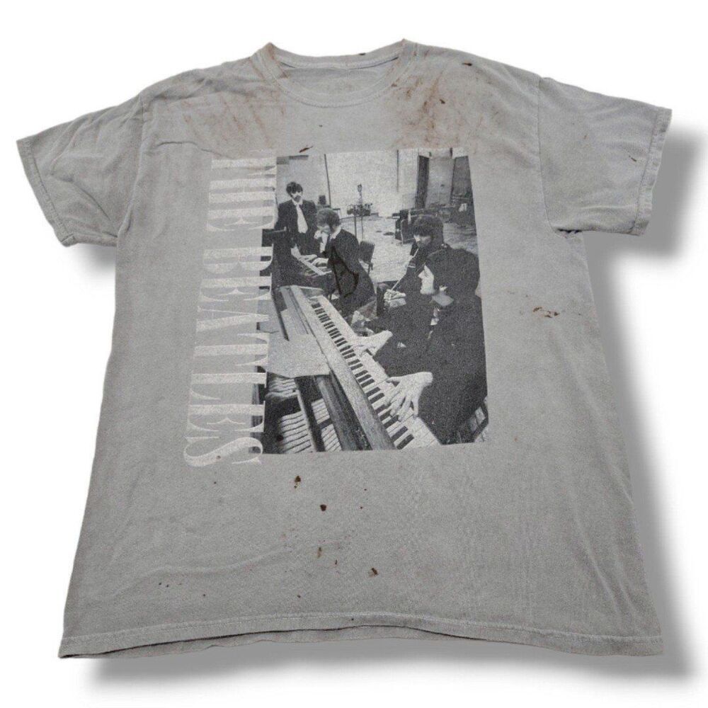 The Beatles Shirt Size Medium / Large Graphic Tee Band Tee Painted Grungy Faded